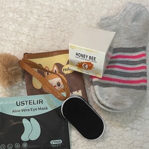 Gray and Pink Striped Socks